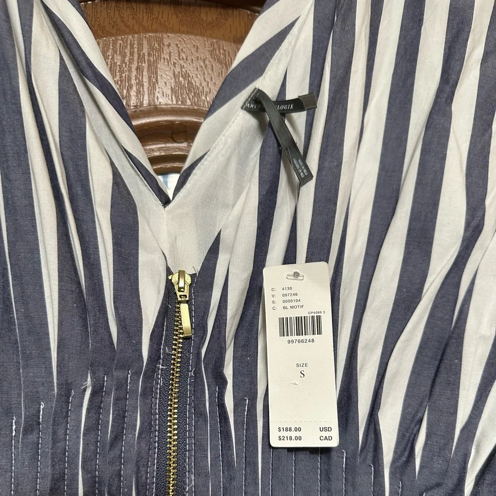 NWT By Anthropologie V-Neck Zip-Front Midi Dress - Picture 12 of 12